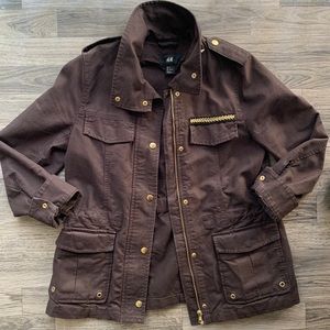 H&M Utility Cargo Jacket, Grey. Size 6.